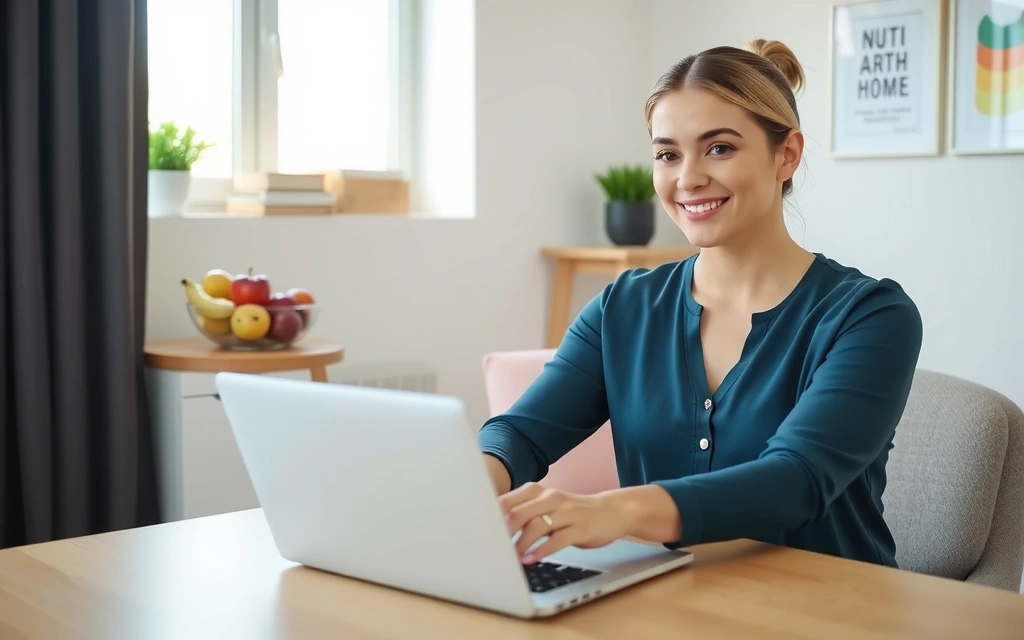 Frau macht Online-Beratung über Laptop